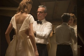 Vicky Krieps, left, and Daniel Day-Lewis appear in a scene from Phantom Thread. (Laurie Sparham/Focus Features via AP)
