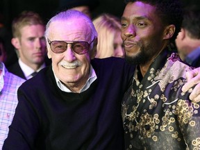 Stan Lee, with Black Panther star, Chadwick Boseman. Lee, 95, the father of Marvel Comics has been hammered with a slew of woes worthy of the Red Skull.