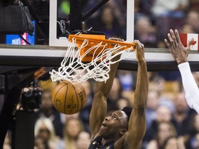 Toronto Raptors' OG Anunoby dunks the ball during Friday's game against the Brooklyn Nets. (ERNEST DOROSZUK/Toronto Sun)