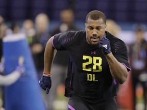 Will the Giants take North Carolina State defensive lineman Bradley Chubb second overall? (AP PHOTO)