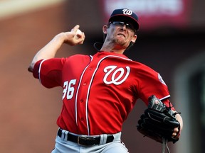 Tyler Clippard pitches for the Washington Nationals on October 6, 2014 in San Francisco, California.  (Thearon W. Henderson/Getty Images)