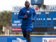 Toronto Blue Jays outfielder Anthony Alford runs during spring training on Feb. 13, 2018