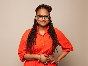 In this Feb. 25, 2018 photo, Director Ava DuVernay poses for a portrait at The W Hotel in Los Angeles to promote her film, "A Wrinkle in Time." The film opens March 9. (Photo by [Rebecca Cabage/Invision/AP)