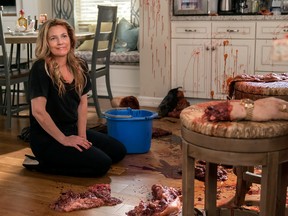 Drew Barrymore in a scene from "Santa Clarita Diet." (Netflix)