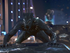 This image released by Disney shows a scene from Marvel Studios’ “Black Panther.”