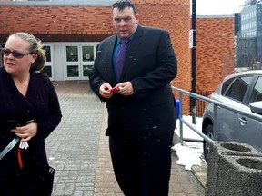 Andrew Stewart is pictured outside court. (TRACY MCLAUGHLIN)