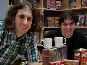 Brothers Bradley, (left) and Jonathan Libralesso at the helm of the new Mana Pool boardgame cafe in the Bloor West Village