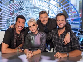 ABC's "American Idol" judges Lionel Richie, Katy Perry and Luke Bryan with host Ryan Seacrest. (ABC/Eric Liebowitz)