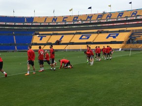 Toronto FC trains at Estadio Universitario ahead of Tuesday night's Champions League quarterfinal (K.W. Larson)