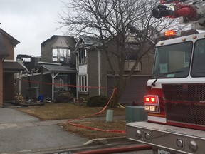 Damage to a home on Echo Point in Pickering after a fatal blaze on March 28, 2018. (Kevin Connor/Toronto Sun)