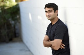 Kumail Nanjiani, co-writer and star of the film “The Big Sick,” poses at his home in Los Angeles. (Chris Pizzello/Invision/AP)
