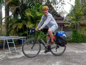Markus Pukonen cycles in Laos. (SUPPLIED PHOTO)