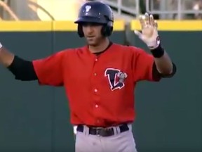 Jason Leblebijian in 2014 as a member of the Lansing Lugnuts