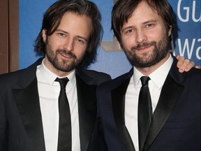 Matt Duffer (left) and Ross Duffer (right) attend the Writers Guild Awards in Beverly Hills, Calif., on Feb. 12, 2018.