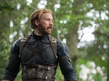 Marvel Studios' AVENGERS: INFINITY WAR. Captain America/Steve Rogers (Chris Evans). Photo: Chuck Zlotnick. Marvel Studios