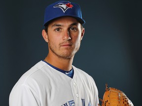 Thomas Pannone of the Toronto Blue Jays poses for a portrait on February 22, 2018 at Dunedin Stadium in Dunedin, Florida. (Elsa/Getty Images)