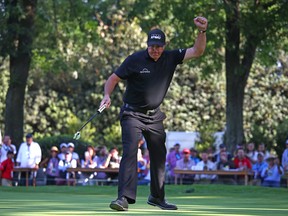 Phil Mickelson, who won the World Golf Championships-Mexico Championship last week, suggests that a roll back of the golf ball would be punishing “hard work and dedication.”. (Gregory Shamus/Getty Images)