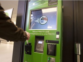 Presto reload card machine at Toronto's Union Station. (Postmedia files)