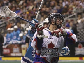 Rob Hellyer and the Rock take on the Colorado Mammoth Saturday at the Air Canada Centre. (Jack Boland/Toronto Sun)