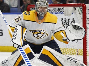 Nashville Predators goalie Pekka Rinne. (JEFFREY T. BARNES/AP)