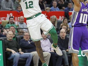 Guard Terry Rozier and his Boston Celtics take on the Raptors Saturday night. (AP photo)