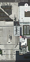 Google Maps satellite image of a phallic-looking island in the parking lot of the Women’s College Hospital. (Google Maps)