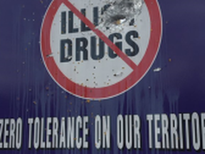 A sign in Six Nations indicates the zero tolerance of illicit drugs.