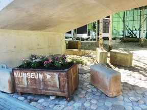 Symbolic suitcases outside Tallinn’s Museum of Occupations are a visual reminder of the people who fled –or were deported from — Estonia in the 20th century. SUZANNE KOTZ PHOTO