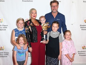Tori Spelling, Dean McDermott and family at The Elizabeth Glaser Pediatric AIDS Foundation's 28th annual "A Time For Heroes" family festival at Smashbox Studios on Oct. 29, 2017 in Culver City, Calif. (Joe Scarnici/Getty Images for Elizabeth Glaser Pediatric AIDS Foundation)