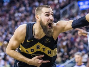 Jonas Valanciunas will have his hands full against DeAndre Jordan when the Clippers come to town to face the Raptors on Sunday. Ernest Doroszuk/Toronto Sun/Postmedia Network