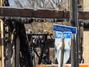 Aftermath of a fire at a construction project in the Streetsville area of Mississauga, Ont.  on Saturday March 3, 2018. The fire was across from a retirement residence.