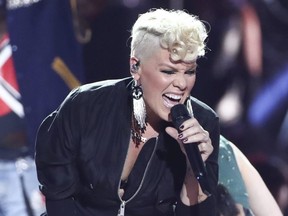 Pink performs at the 2017 iHeartRadio Music Festival Day 1 held at T-Mobile Arena in Las Vegas Sept. 22, 2017.(Photo by John Salangsang/Invision/AP, File) NYDD229
