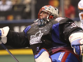 Rock goalie Nick Rose made 51 saves in an overtime loss to the New England Black Wolves at the Air Canada Centre yesterday. 
Jack Boland/Toronto Sun/Postmedia Network