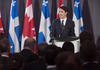 Prime Minister Justin Trudeau delivers a speech at a party fund raiser Wednesday, March 28, 2018 in Montreal.