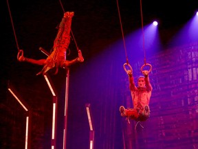 This Aug. 2, 2017 file photo shows a dress rehearsal for Cirque du Soleil's production VOLTA in Gatineau, Que. (Julie Oliver/Postmedia)