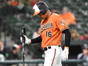 Baltimore Orioles' Trey Mancini walks to the dugout after striking out against the Minnesota Twins last week. (GETTY IMAGES)