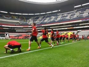 Toronto FC practises at Estadio Azteca ahead of Tuesday's game against Club America. (KURTIS LARSON/Toronto Sun)
