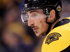 Boston Bruins' Brad Marchand got under the Leafs' skin during Game 1 on Thursday. (GETTY IMAGES)