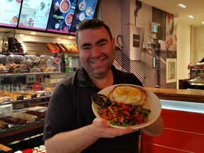 Adam Stern who, with his dad Arthur, is at the helm of Aroma Espresso Bar on Bloor St. E., in the Postmedia office building.