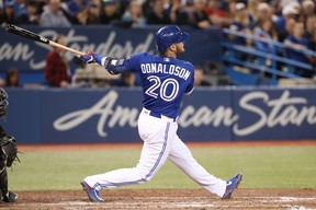 Josh Donaldson hits a two-run home run in the fourth inning during the Blue Jays' win over the Chicago White Sox on Tuesday night at the Rogers Centre
