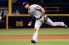 Isiah Kiner-Falefa is filling in on a depleted Texas rangers lineup. (Getty Images)