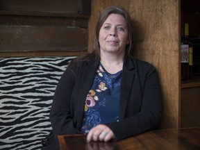 Ginger Hunt, general manager of "Hey Lucy," is pictured in the restaurant in Toronto on Saturday, April 7, 2018. Hunt is trying to offer customers a more inclusive dining experience by encouraging servers to use gender-neutral greetings so not only "ladies" and "gents" feel welcome, but "friends" across the gender spectrum.