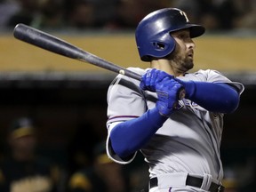 Joey Gallo of the Texas Rangers.  (MARCIO JOSE SANCHEZ/AP)