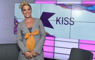 LONDON, ENGLAND - AUGUST 16:  Pink visits the Kiss FM Studios on August 16, 2017 in London, England.  (Photo by Stuart C. Wilson/Getty Images)