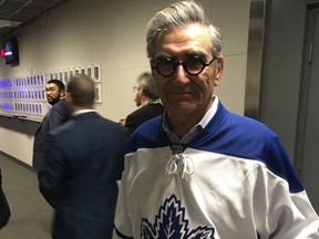 Actor Eugene Levy sports a Leafs jersey during the Maple Leafs-Bruins Game 3 at the ACC on April 19, 2018. Joe Warmington/Toronto Sun