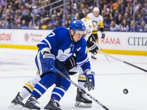 Maple Leafs energy player Leo Komarov has a nagging leg injury. (Ernest Doroszuk/Toronto Sun)