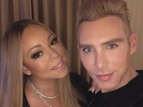 Beauty creator Kristofer Buckle with one of his clients, Mariah Carey. (Instagram)