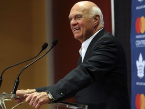 Toronto Maple Leafs general manager Lou Lamoriello speaks to the media as they held their season-opening medicals on Sept. 14, 2017