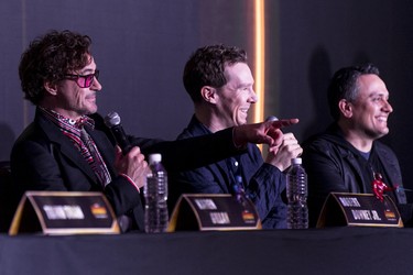 Marvel Studios' Avengers Infinity War Talent Tour Press Conference, Singapore - April 15th - Robert Downey Jr., Benedict Cumberbatch, Joe Russo