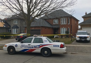 Toronto and York police at the Minassian home at 27 Elmsley Dr. in Richmond Hill on Tuesday, April 24, 2018. (Chris Doucette/Toronto Sun)